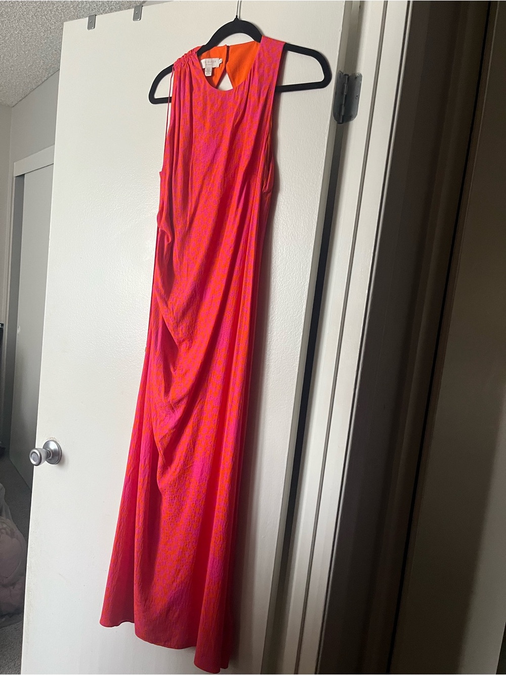 Ted Baker Bright Pink and Orange Patterned Dress